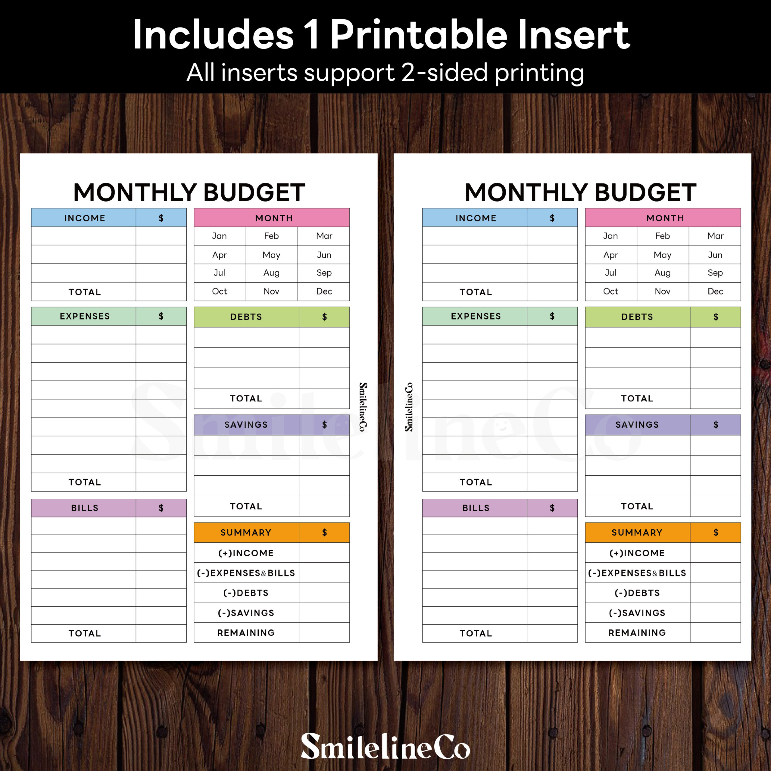 Monthly Budget Planner Printable | Color Block A5 & A4 PDF - Image 2
