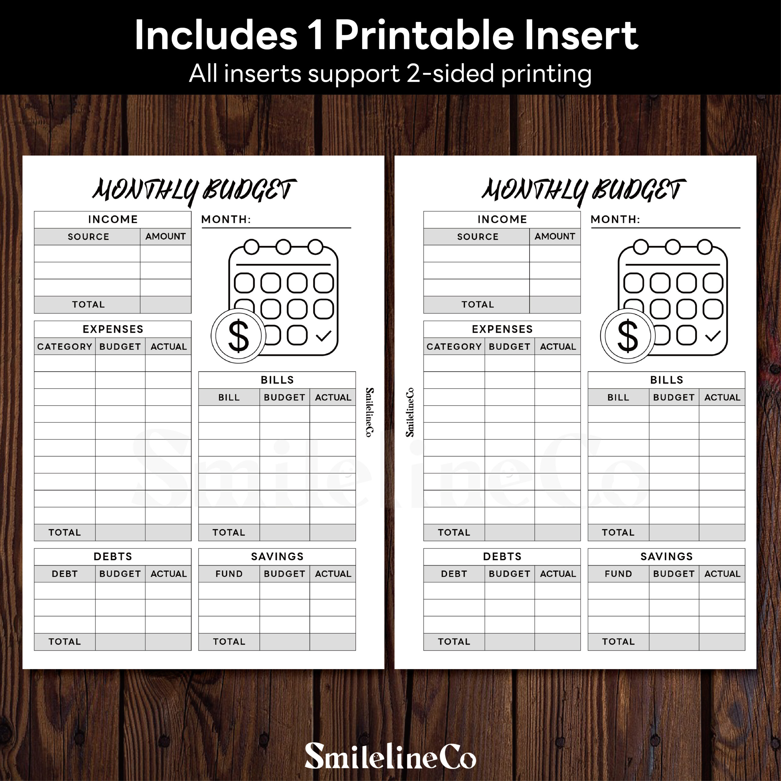 Monthly Budget Planner Printable | Calendar Icon A5 & A4 - Image 2