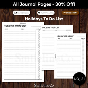 Holidays To Do List | Printable Holiday Task Planner