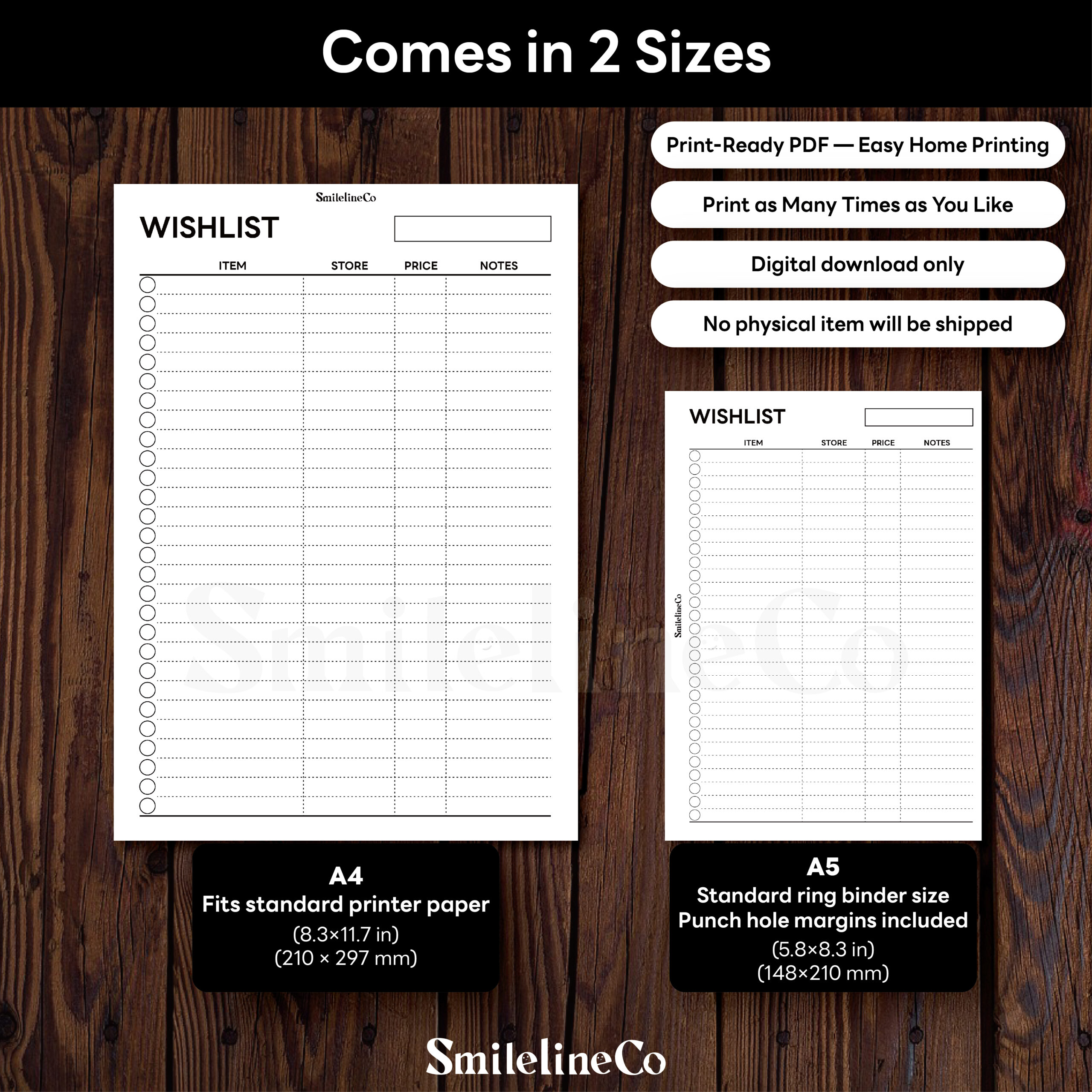 Holiday Wishlist Tracker | Printable Gift Wishlist Planner - Image 3