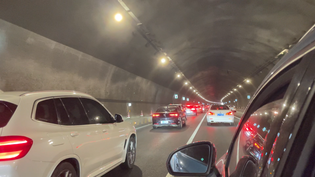 Heavy holiday traffic on the drive from Changsha to the countryside in Hunan