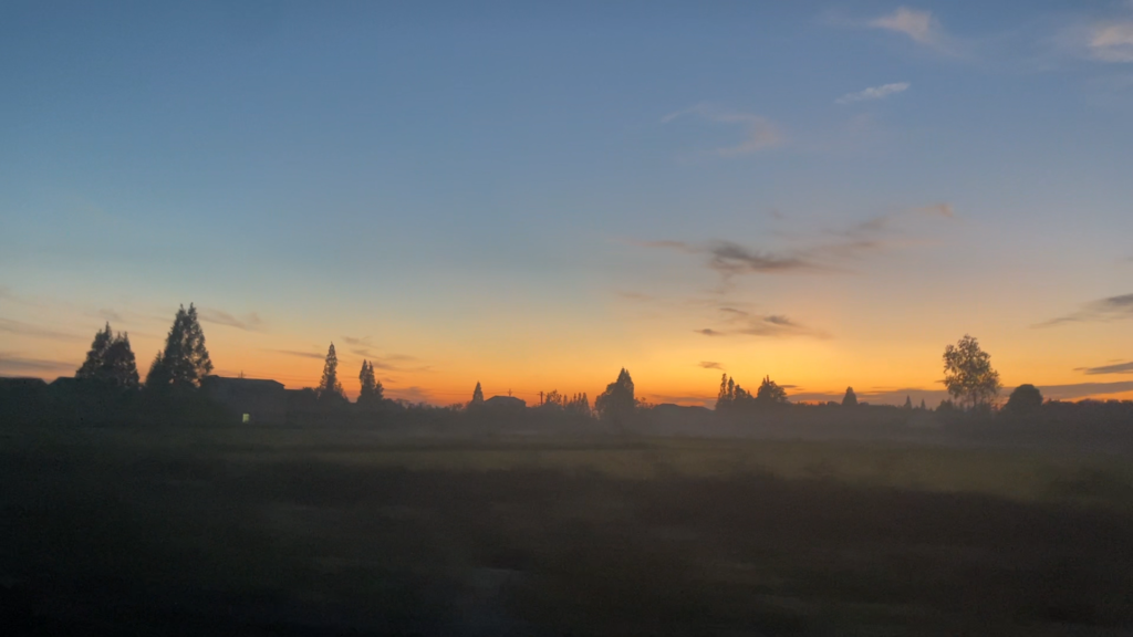 Sunset on the drive back to Changsha